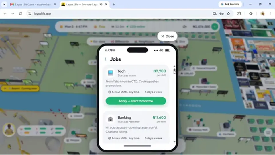 Lagos Life Phone Jobs list with Tech and Banking apply cards